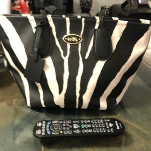 Authentic leather zebra Coach bag